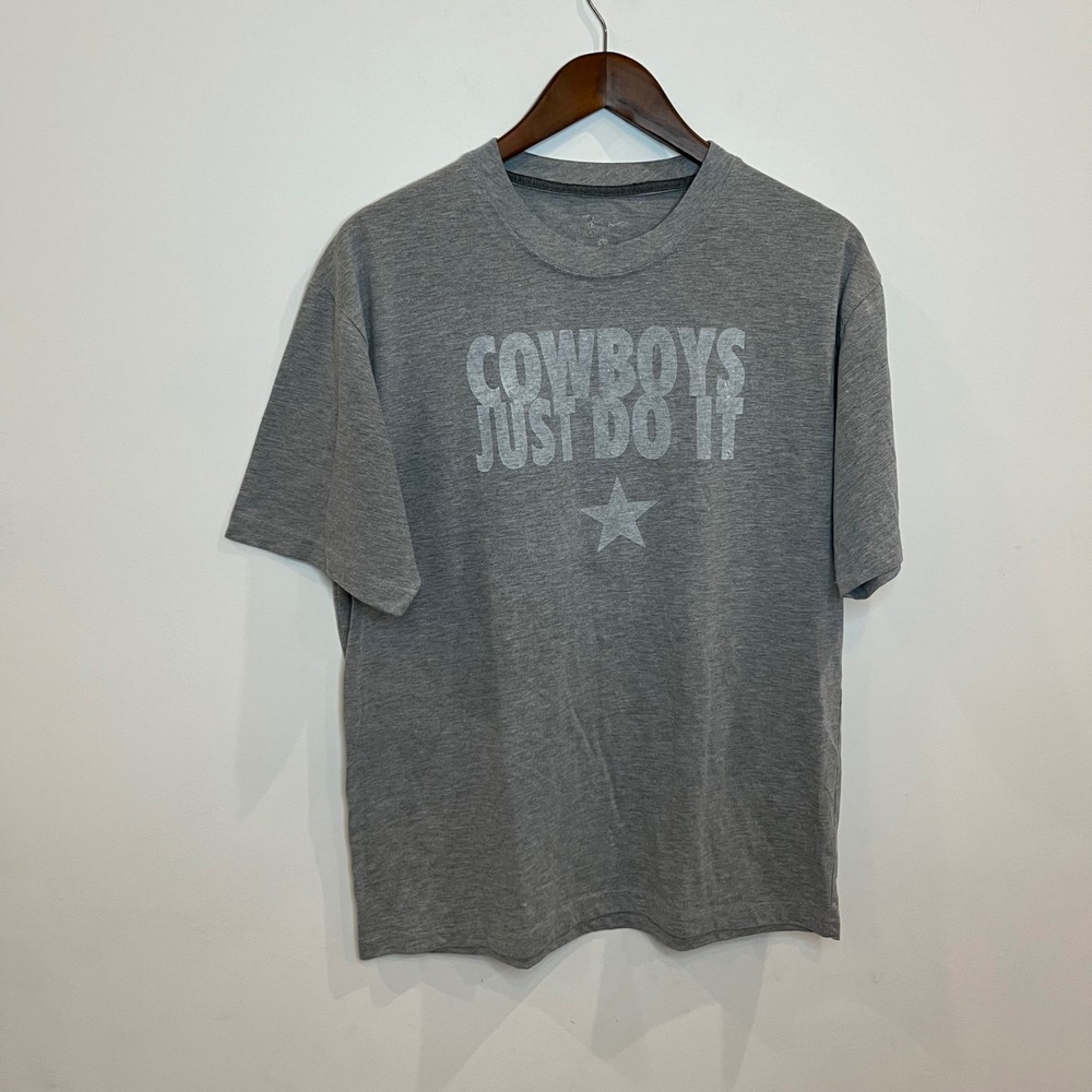 Nike Dallas Cowboys Just Do It NFL Graphic T-Shirt Gray Mens Large L Tee